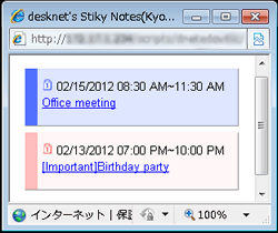 Display Sticky note in a popup window