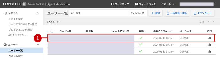 HENNGE Oneユーザー一覧