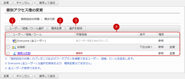 ユーザーのプレゼンスアクセス権を設定する