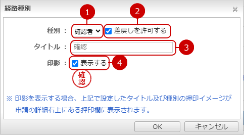 申請経路の経路種別を設定する