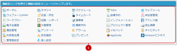 各機能のリンク集