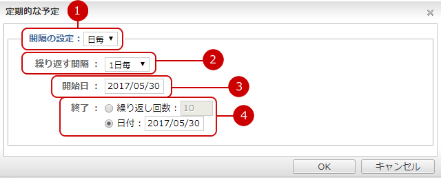 日間隔で設定する