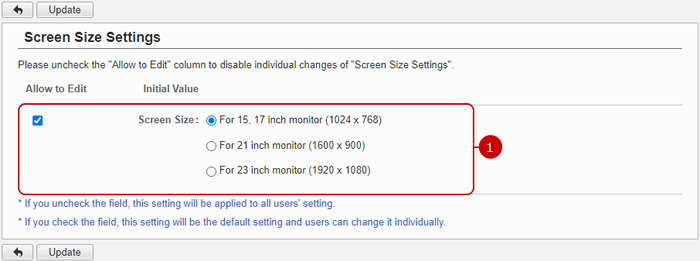 To Set Screen Size Settings