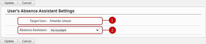 To Set User's Absence Assistant Settings