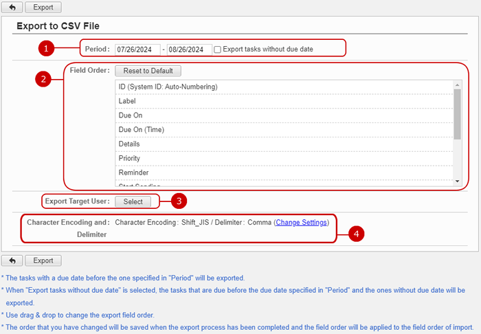 To Save Task to File (Export)