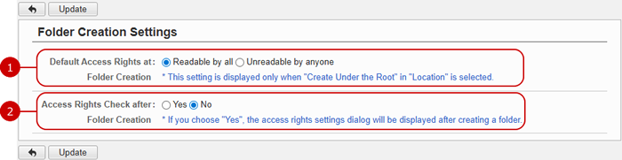 Set up folder creation settings