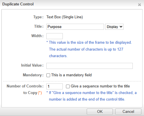 To Duplicate Control