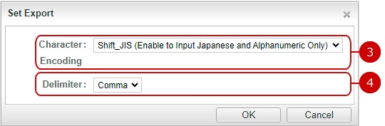 select the character encoding and the delimiter