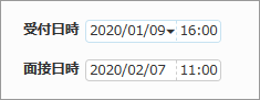 日時入力欄の例