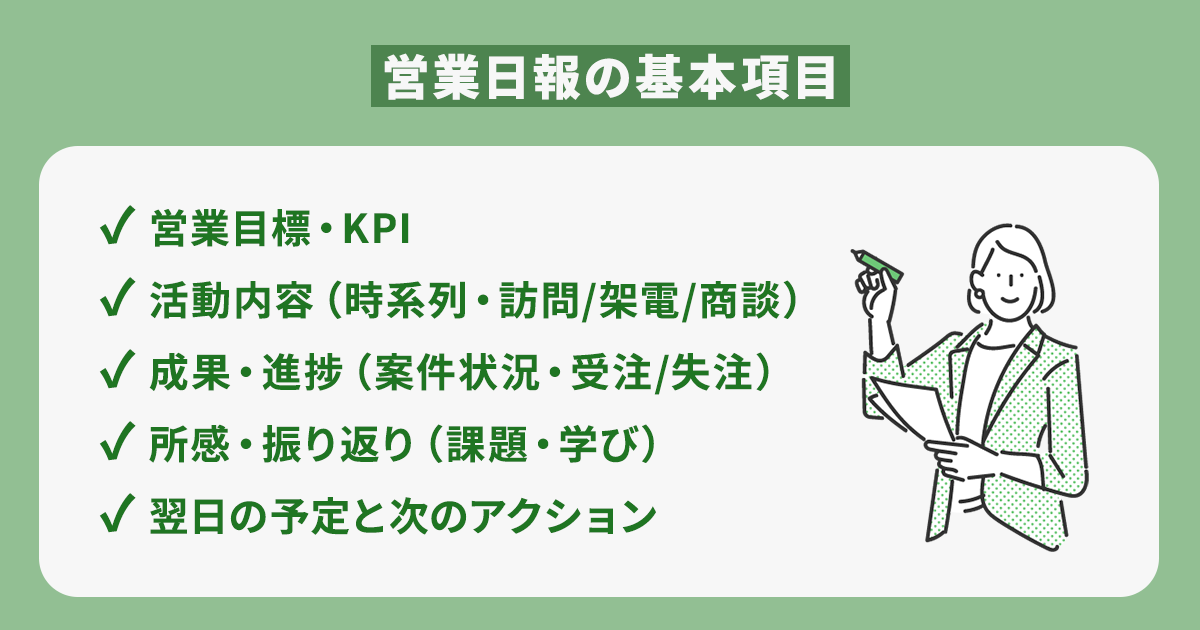 営業日報の基本項目