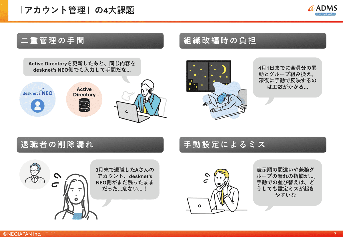 ADMS for desknet'sでアカウント管理を効率化する方法 4、5ページ目