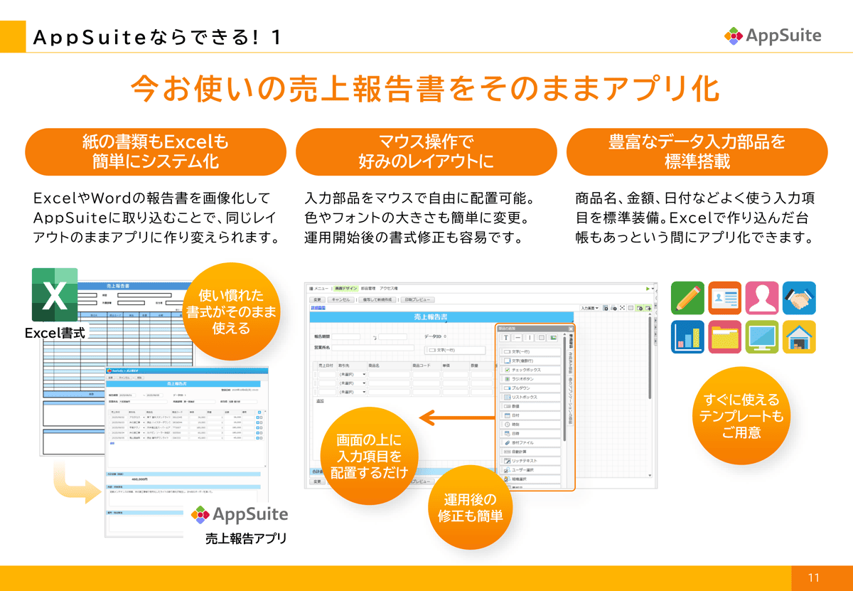 AppSuiteならできる！売上報告の悩みはアプリで解消　売上報告編 2ページ目