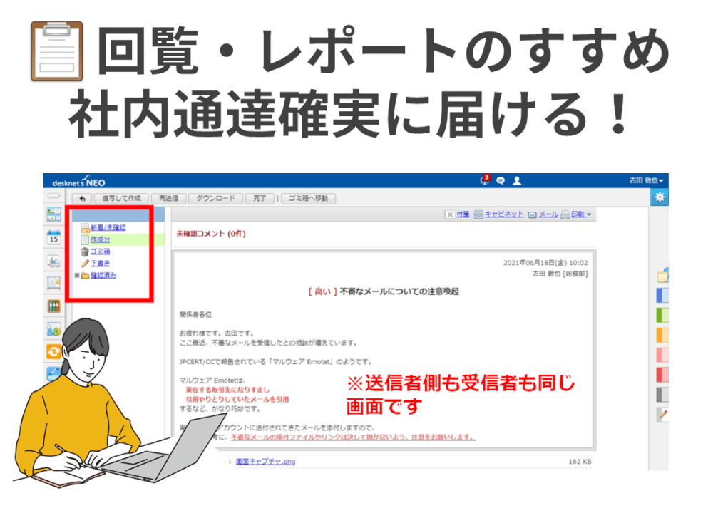 回覧・レポートのすすめ：社内通達を確実に従業員に届けよう！