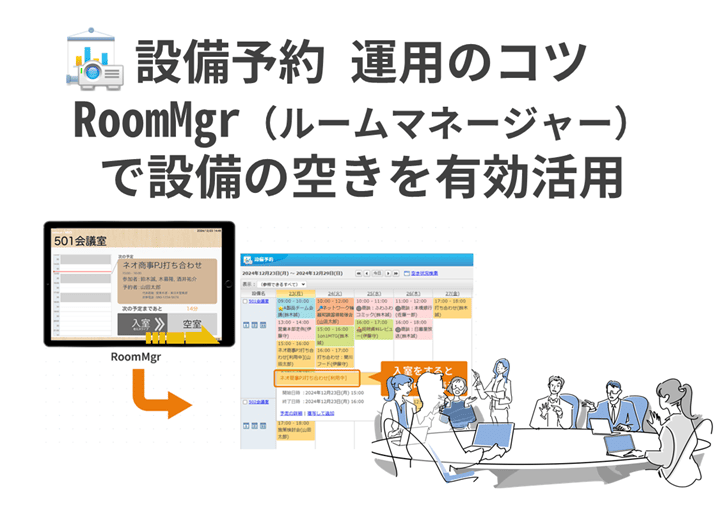 【設備予約 運用のコツ】RoomMgr（ルームマネージャー）で設備の空きを有効活用