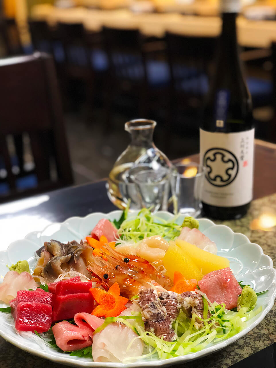 北海道の海の幸と新酒