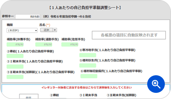 自己負担平準額調整シート